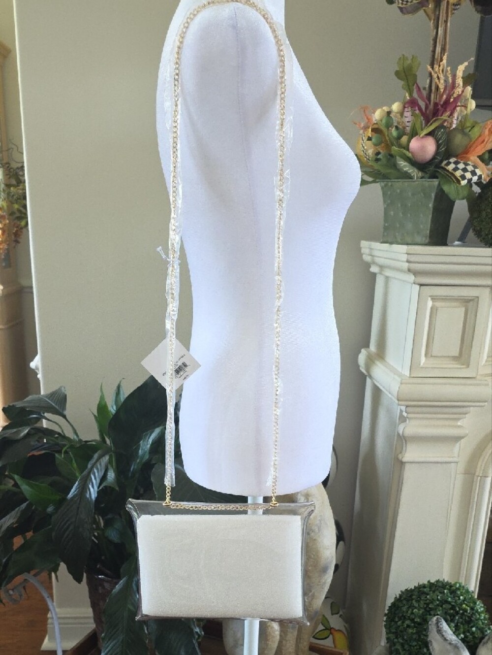 Women’s Clear PVC Crossbody Bag with White Trim - Picture 3 of 5